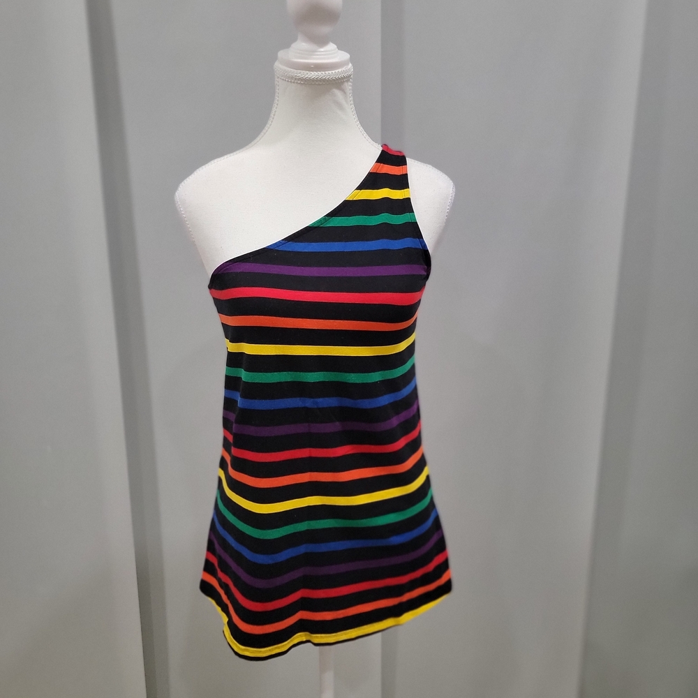 Torrid Multicolor Striped One-Shoulder Camisole